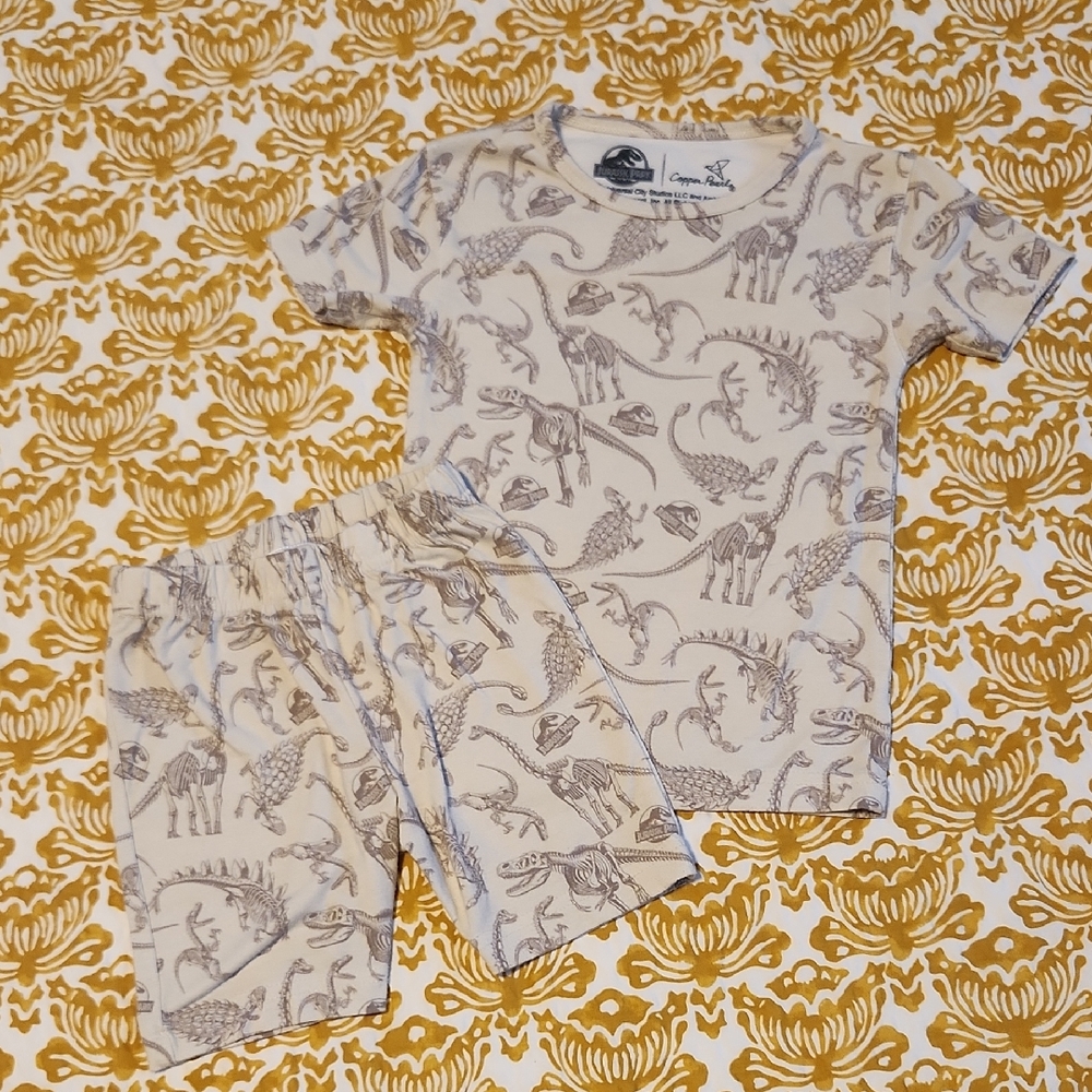 Copper Pearl Jurassic Park Dinosaur Print Kids Pajamas